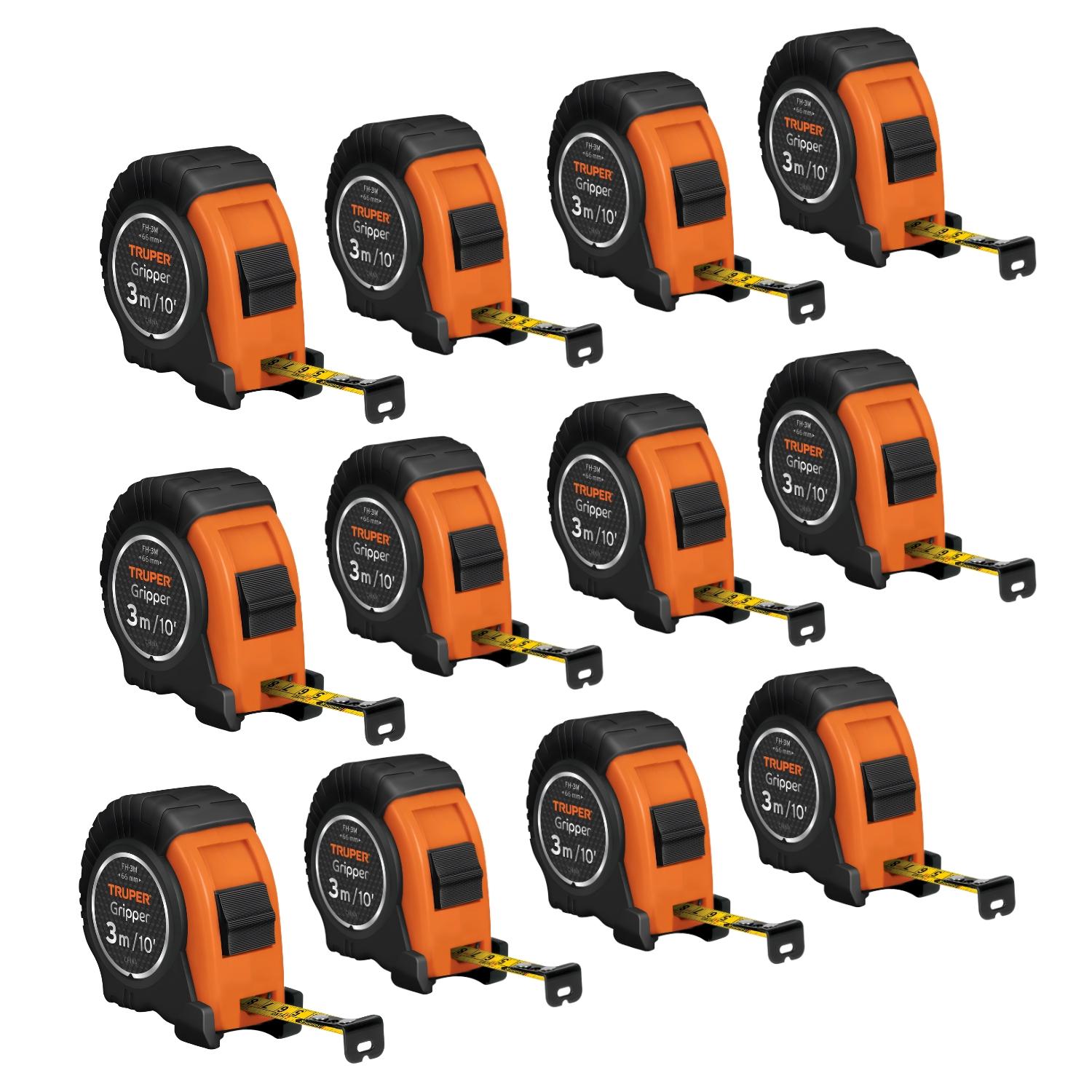 WINCHA GRIPPER 3 METROS PACK 12 UNIDADES TRUPER - 1
