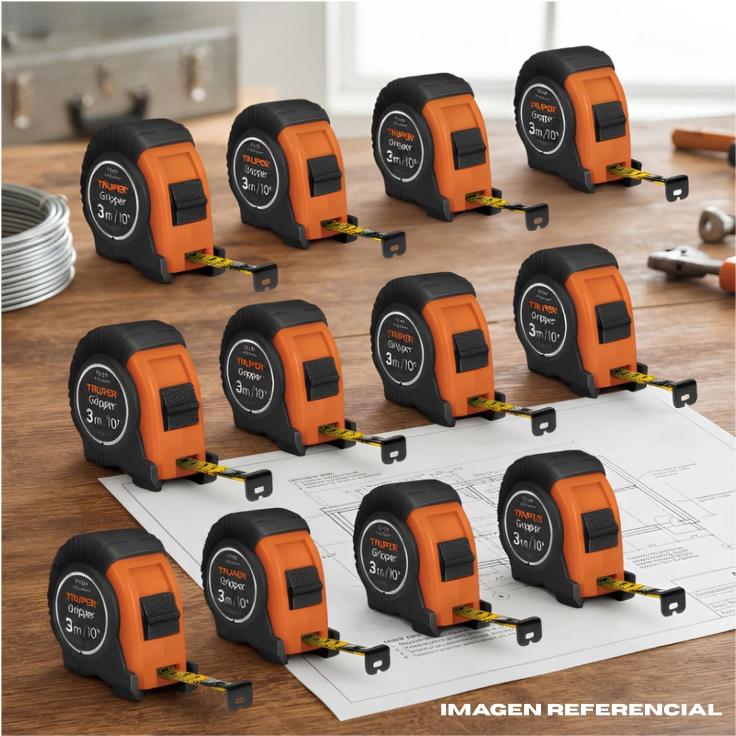 WINCHA GRIPPER 3 METROS PACK 12 UNIDADES TRUPER - 2