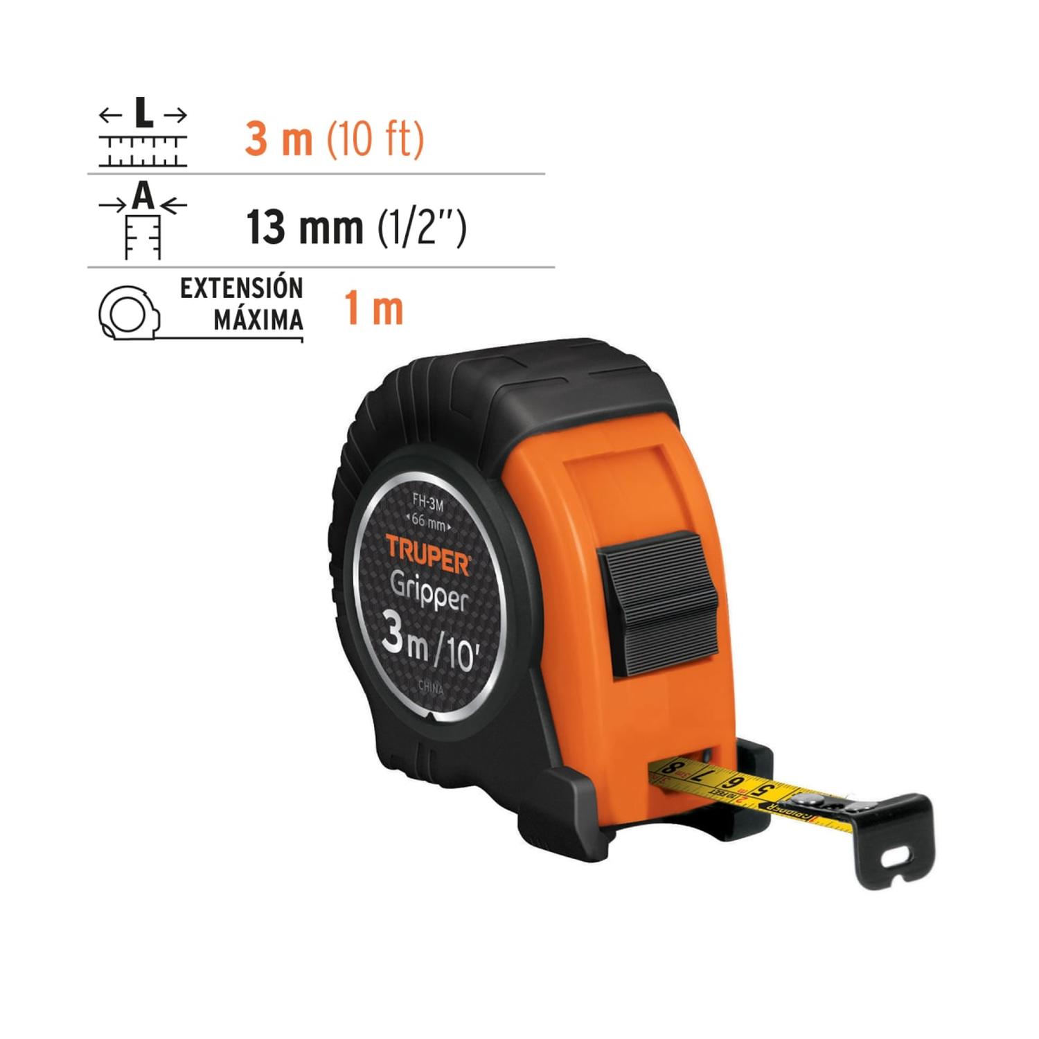 WINCHA GRIPPER 3 METROS PACK 12 UNIDADES TRUPER - 5