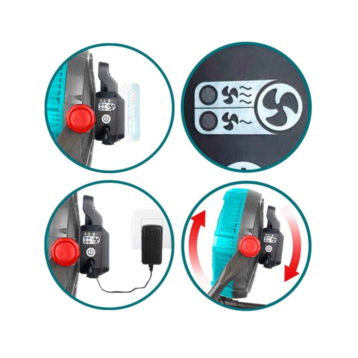 VENTILADOR 11' SISTEMA DUAL (BATERÍA Y CORRIENTE) TOTAL - 5
