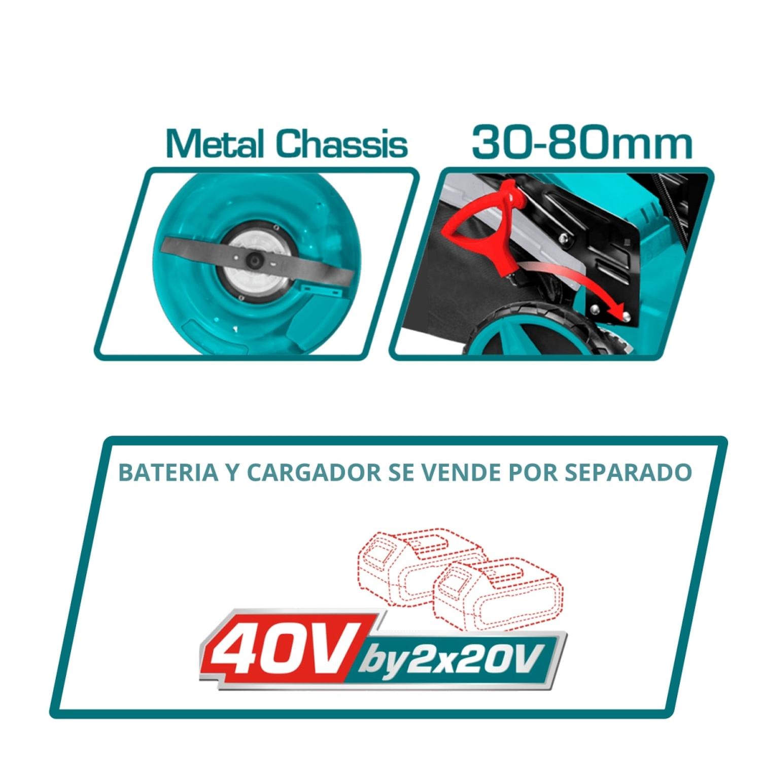 CORTADOR DE GRAS CÉSPED 20' INALÁMBRICO (EQUIPO SOLO) 40V TOTAL - 6