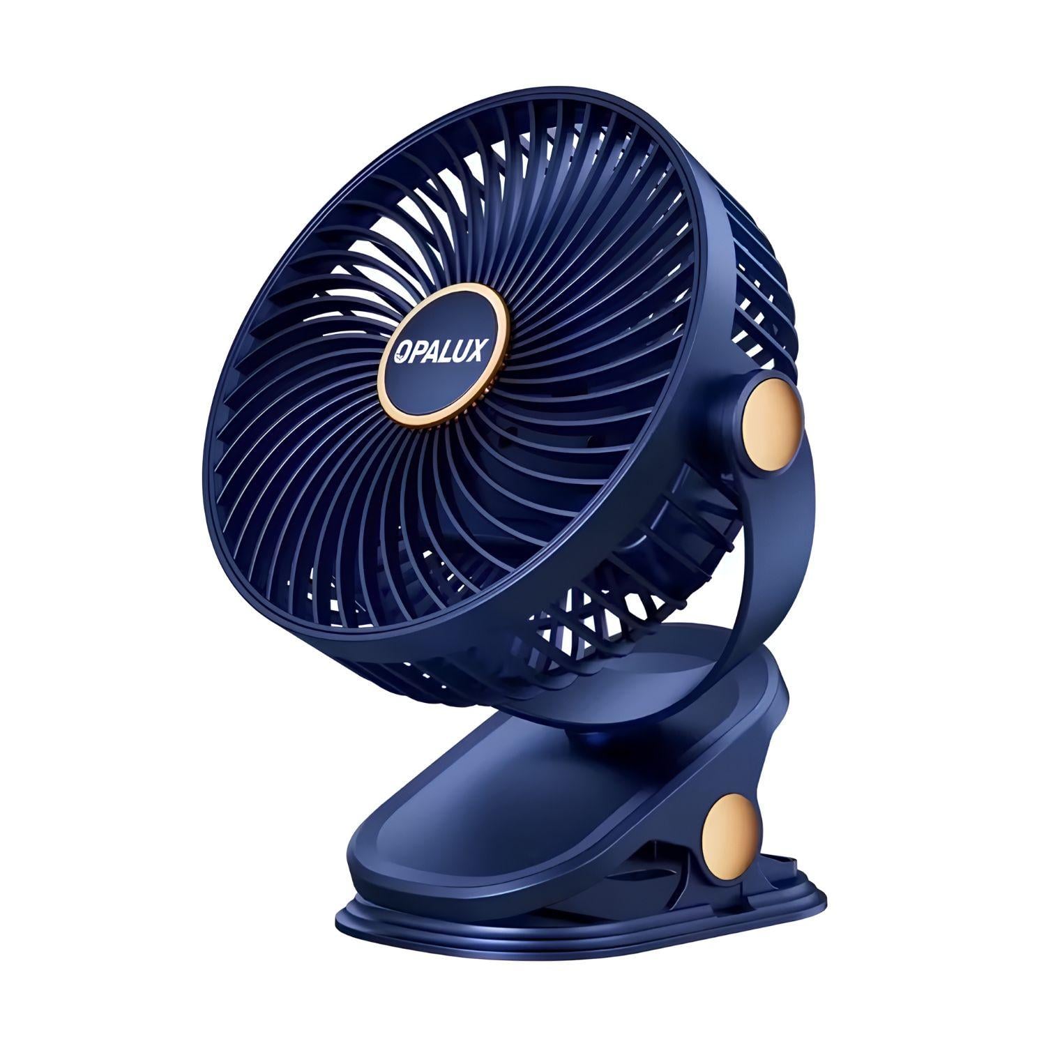 VENTILADOR RECARGABLE CLIP-ON 5 VELOCIDADES AZUL OPALUX - 1