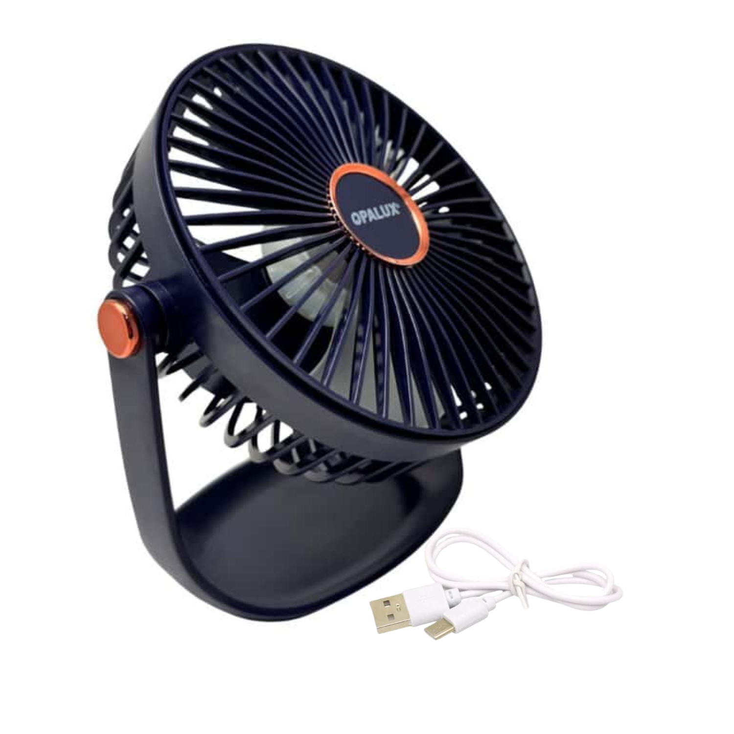 VENTILADOR PORTATIL RECARGABLE 5 VELOCIDADES AZUL OPALUX - 3