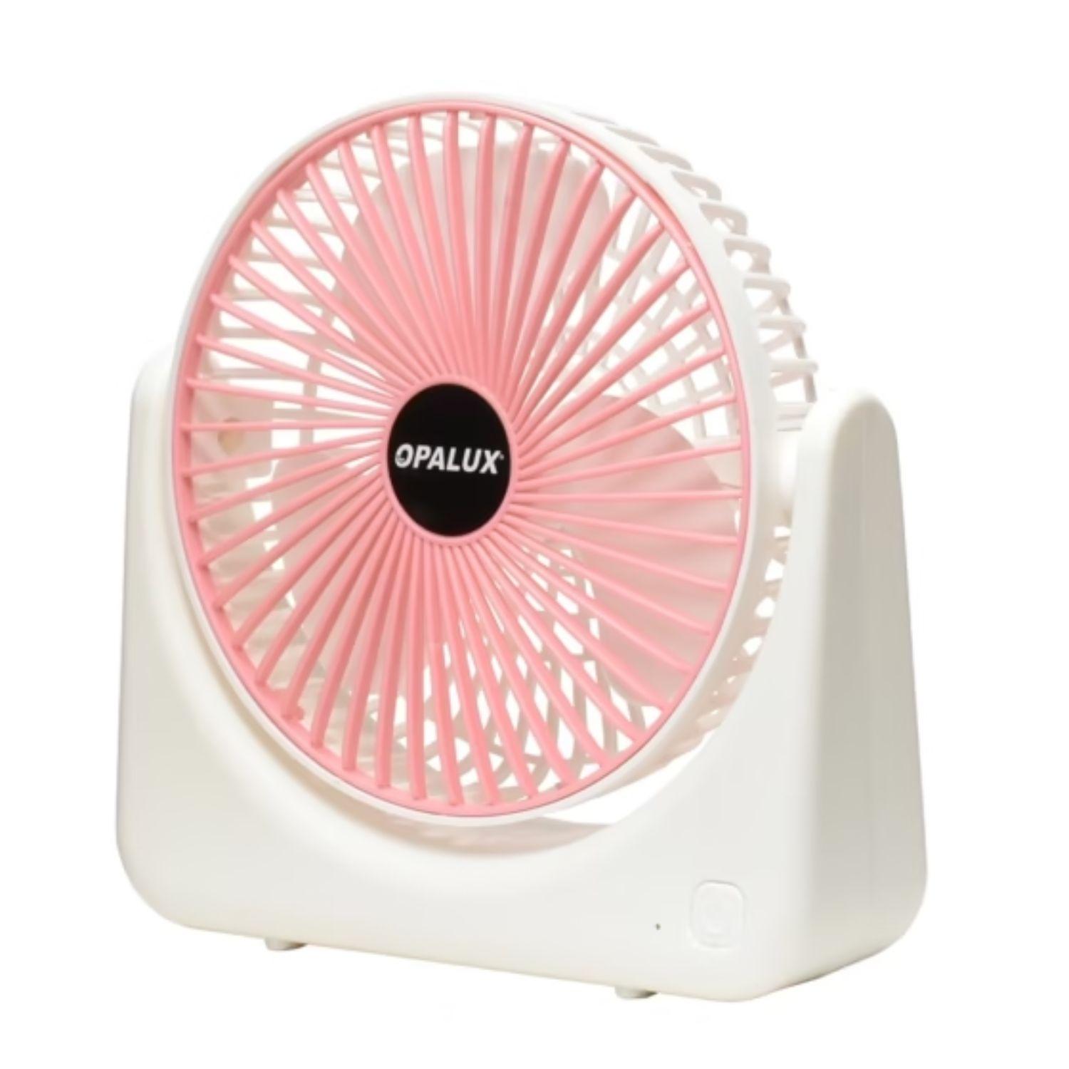 VENTILADOR PORTATIL RECARGABLE 3 VELOCIDADES ROSADO OPALUX - 1