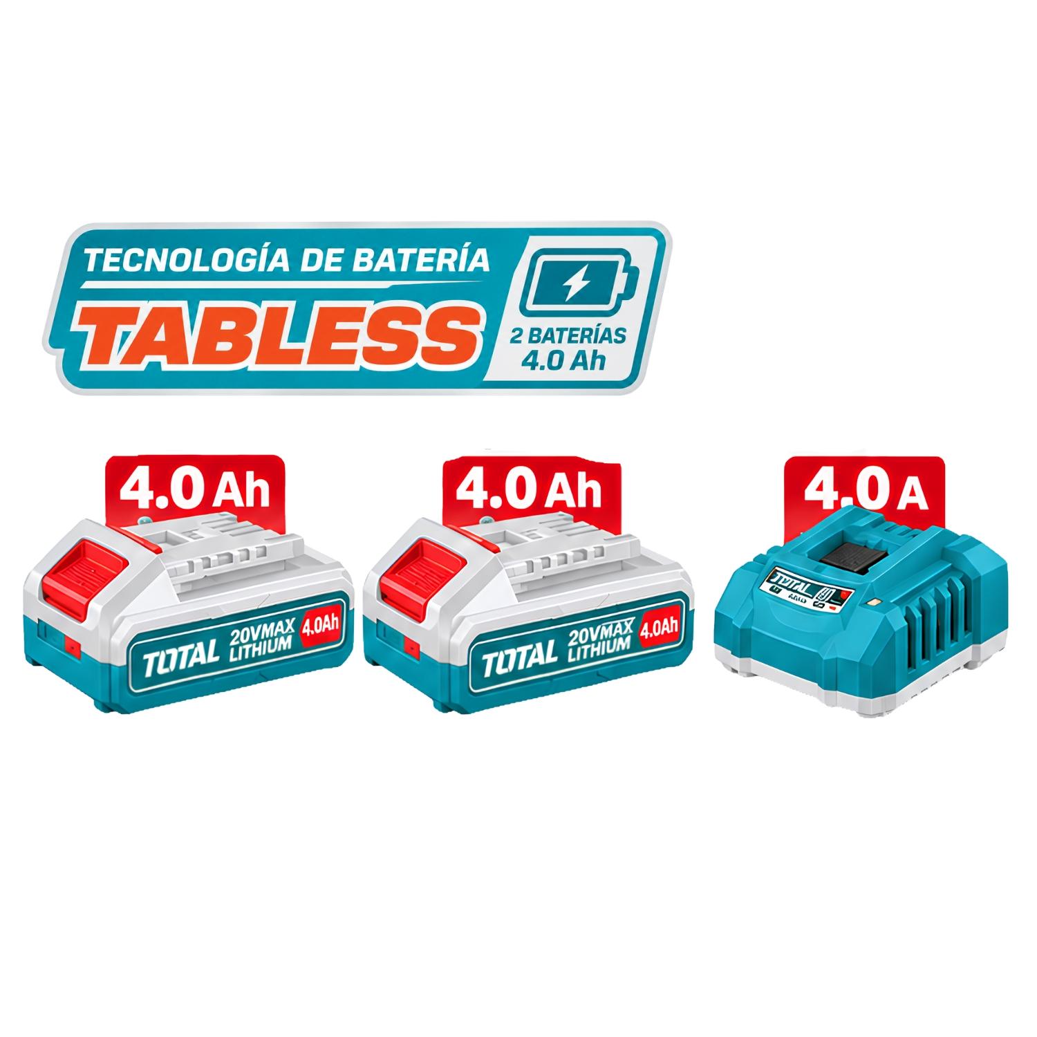 PISTOLA PARA PINTAR 20V 1000ML + 2BAT 4AH TABLESS TOTAL - 5
