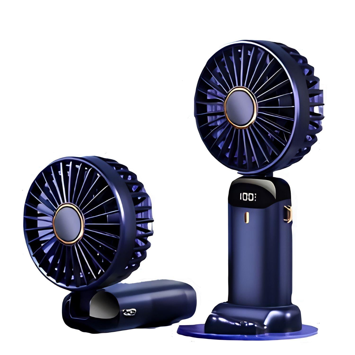 VENTILADOR RECARGABLE CON SOPORTE PARA CELULAR AZUL OPALUX - 3