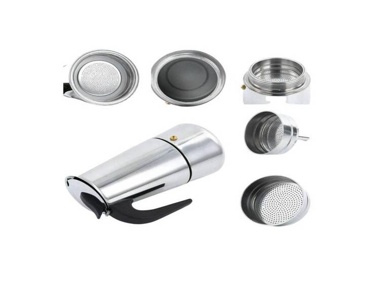 CAFETERA ITALIANA EXPRESSO 6 TAZAS EN ACERO INOXIDABLE - 2