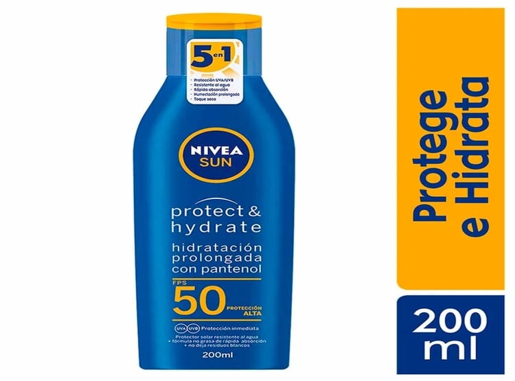 BLOQUEADOR SOLAR NIVEA PROTECT Y HYDRATE FPS 50 FRASCO 200ML - 1