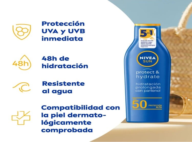 BLOQUEADOR SOLAR NIVEA PROTECT Y HYDRATE FPS 50 FRASCO 200ML - 2