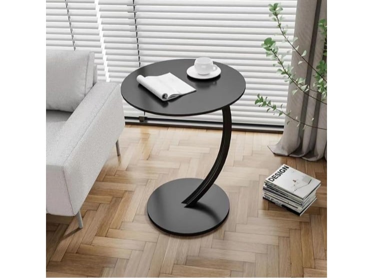 MESA DE CENTRO REDONDA - MESA PARA SALA TRABAJO ESCRITORIO NEGRO - 2