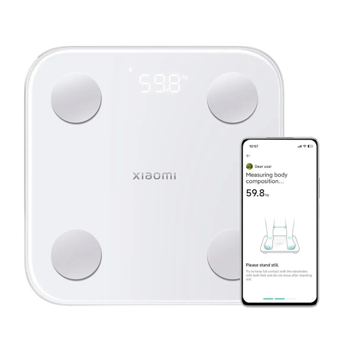 BALANZA DIGITAL XIAOMI BODY COMPOSITION SCALE S400 BLUETOOTH BLANCO - 2
