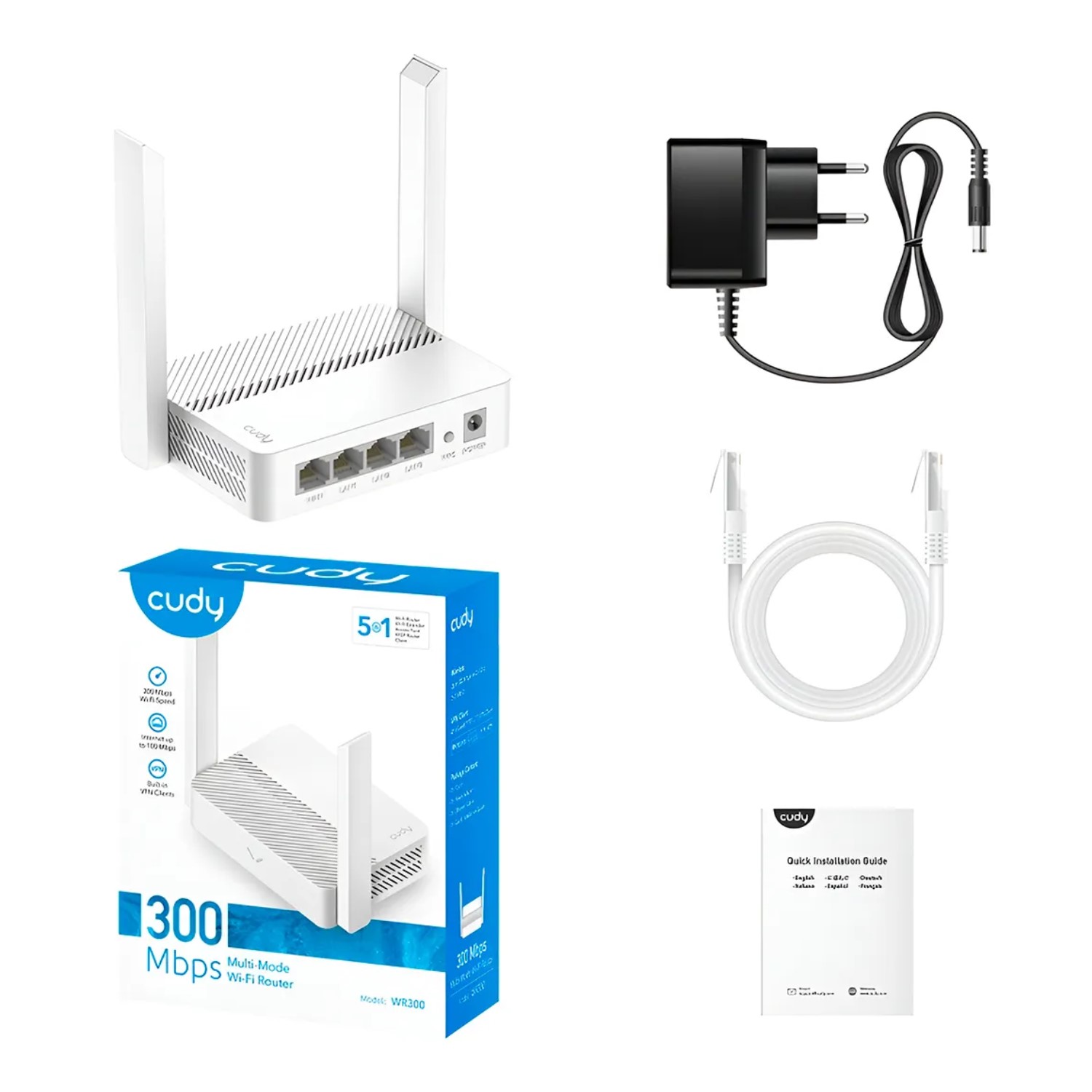 ROUTER REPETIDOR WI-FI CUDY MULTIMODO 300 MBPS WR300 BLANCO - 3