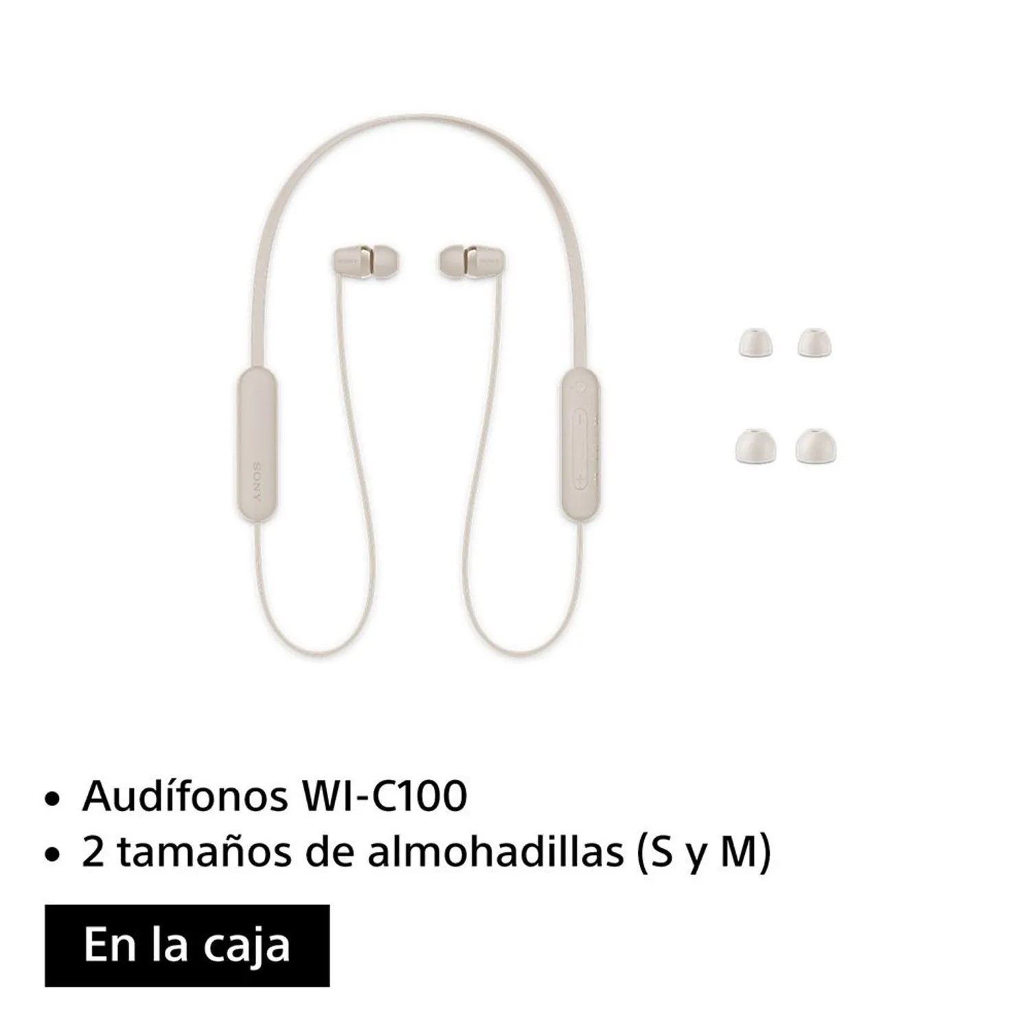 AUDÍFONOS BLUETOOTH SONY IN EAR WI-C100 IPX4 25 HORAS - BEIGE - 2
