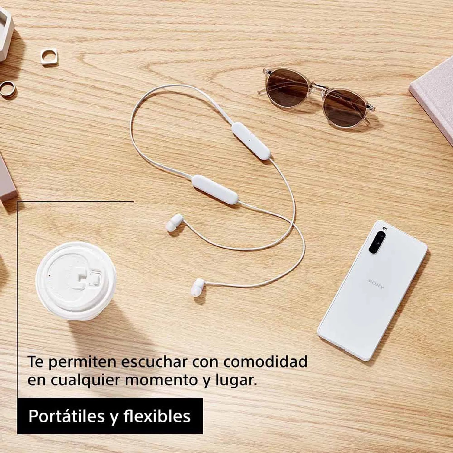 AUDÍFONOS BLUETOOTH SONY IN EAR WI-C100 IPX4 25 HORAS - BEIGE - 5