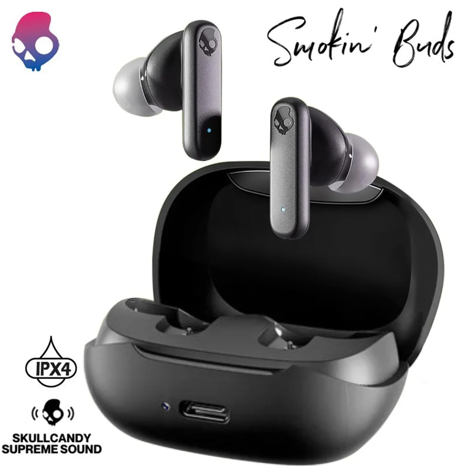 AUDÍFONOS SKULLCANDY SMOKIN BUDS SUPREME SOUND BLUETOOTH 5. 2 BLACK - 1