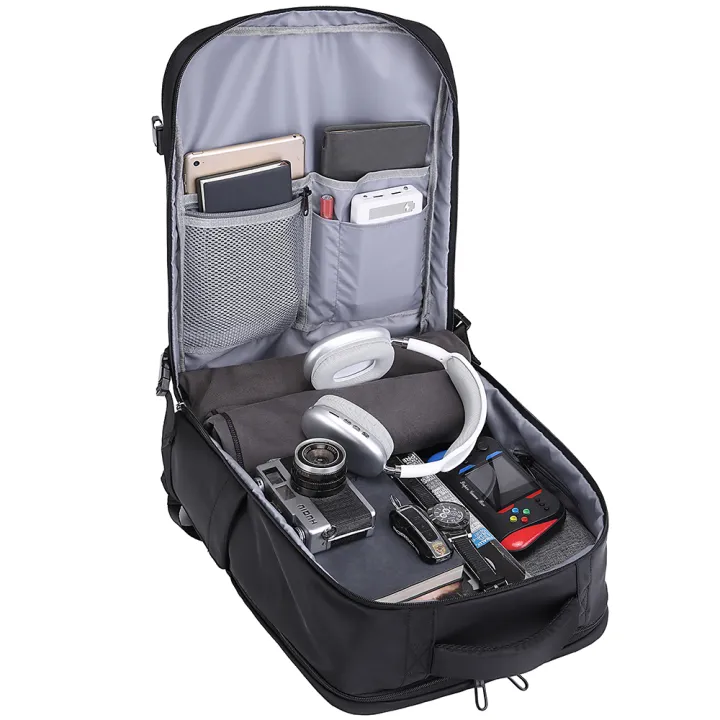 MOCHILA CABINERA PARA VIAJE COMPARTIMIENTO LAPTOP NEGRO - 3