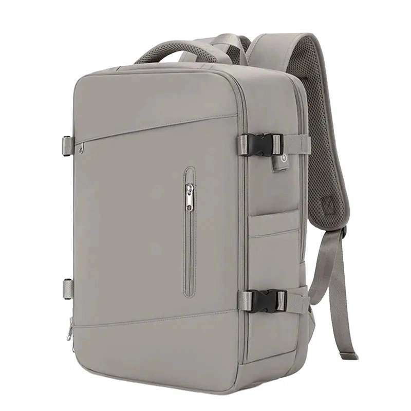 MOCHILA VIAJERA CABINERA COMPARTIMIENTO LAPTOP GRIS - 1