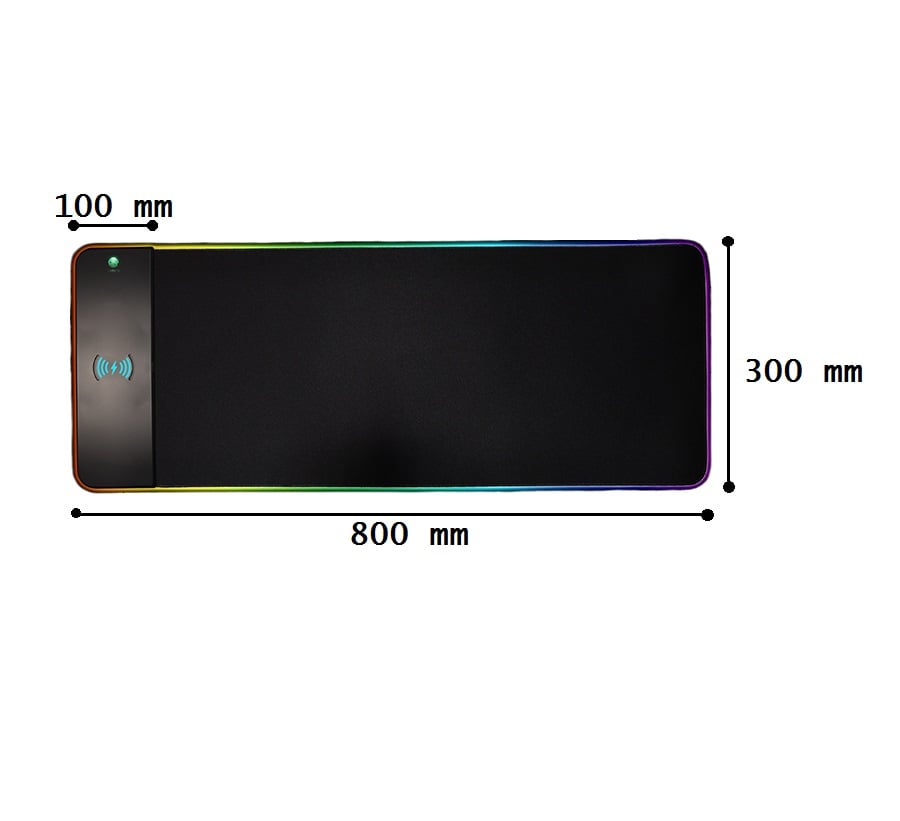 MOUSE PAD CON CARGADOR INALÁMBRICO PARA CELULARES CARGA RÁPIDA LUZ LED QI Gamer - 3