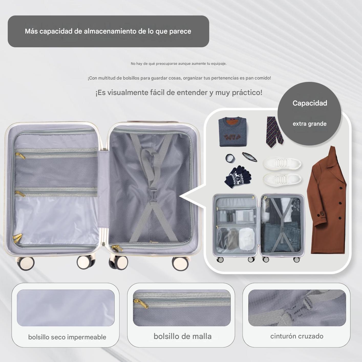 MALETA DE VIAJE CARRY-ON DE MANO CABINERA COMPARTIMIENTO LAPTOP USB APERTURA FRONTAL - NEGRO - 4