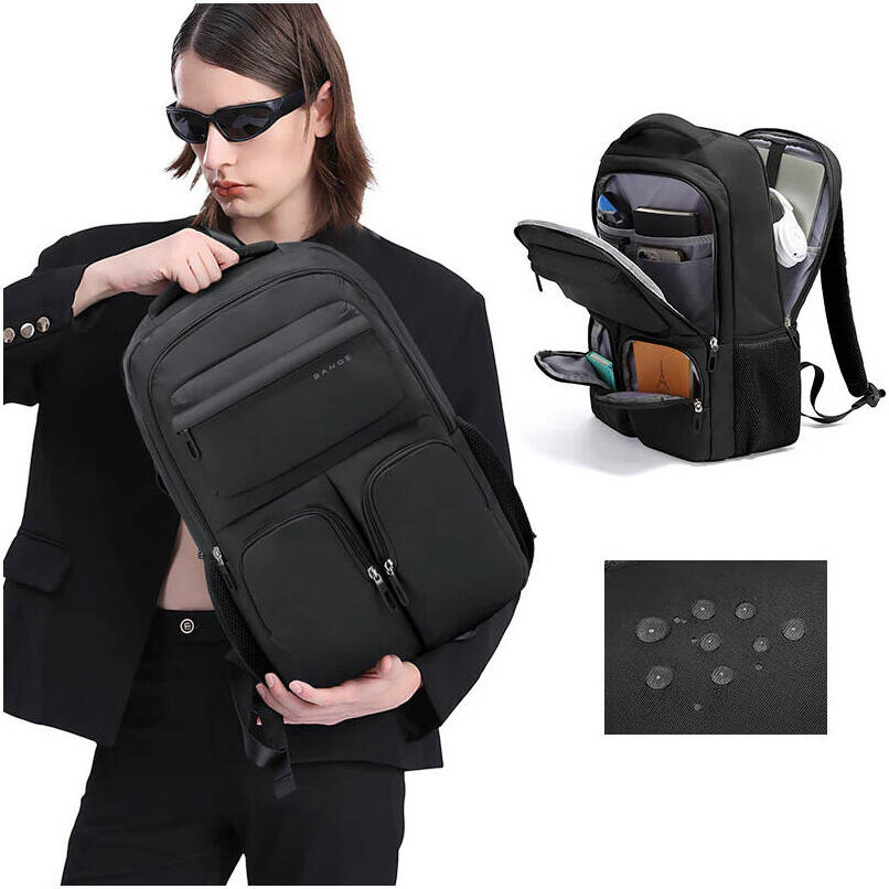 MOCHILA URBANA VIAJERA CABINERA COMPARTIMIENTO LAPTOP NEGRO - 7