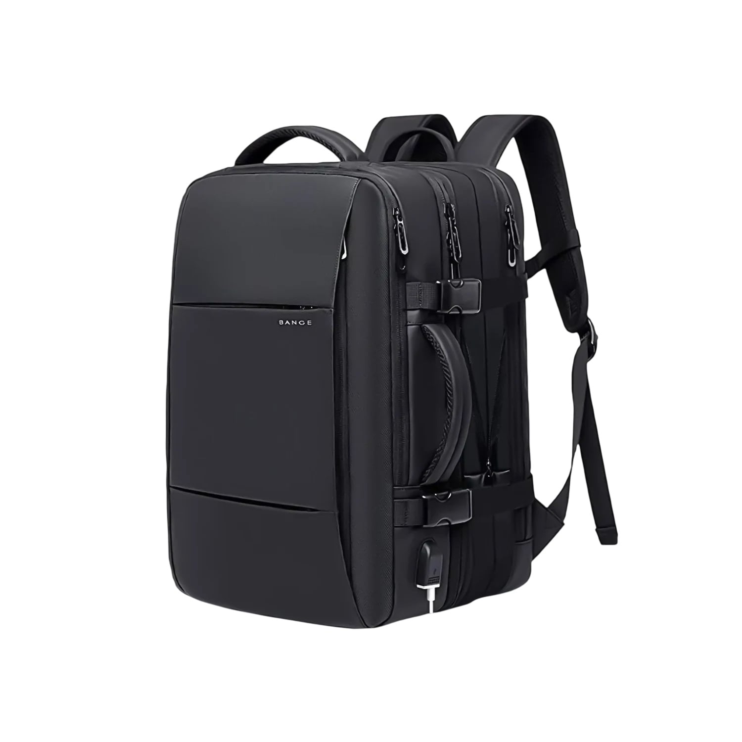 MOCHILA EXPANDIBLE VIAJERA CABINERA COMPARTIMIENTO LAPTOP NEGRO - 1