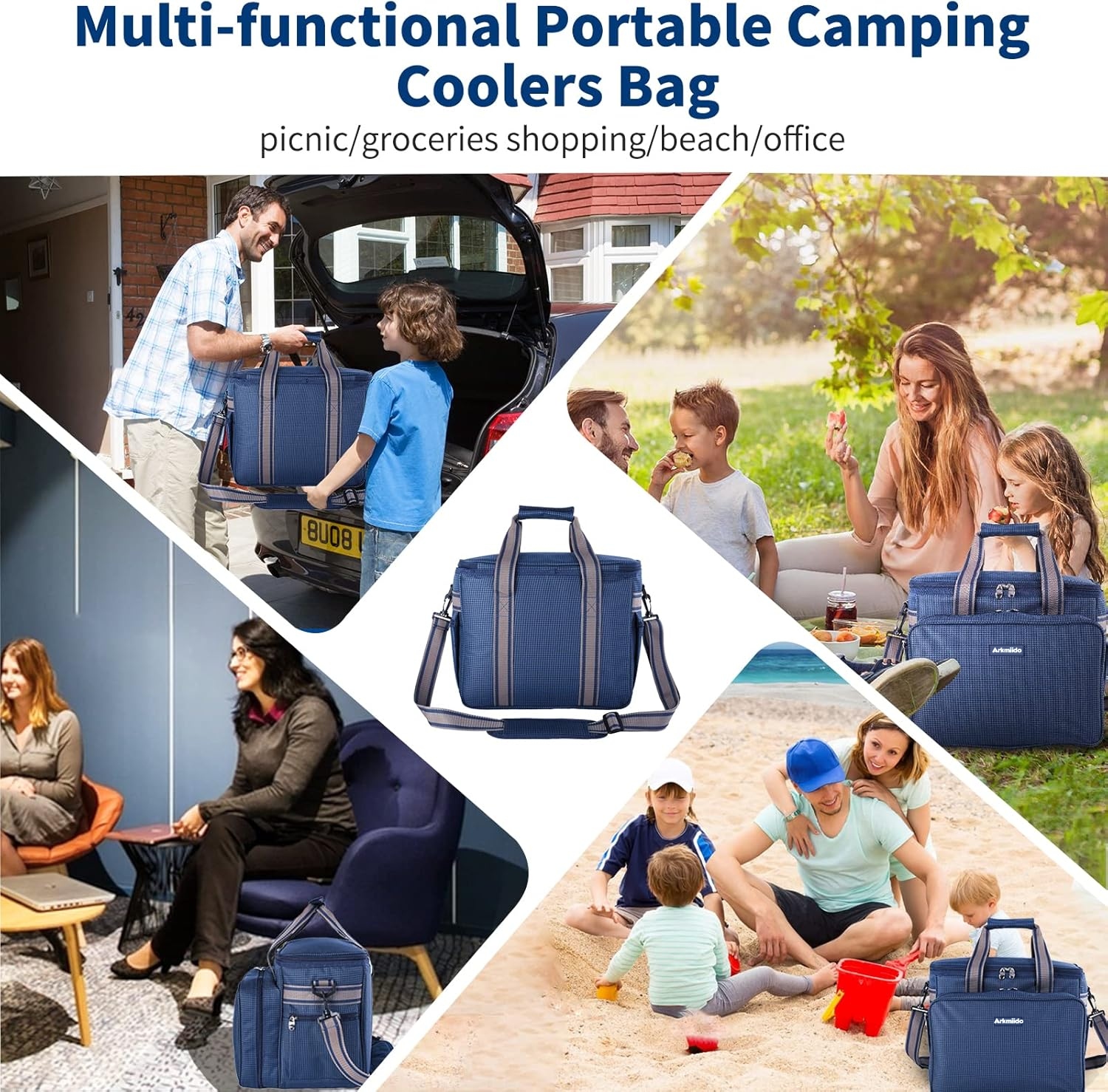 MOCHILA PARA PICNIC TERMICA PARA 4 PERSONAS CON PLATOS, CUBIERTOS, COPAS Y MANTA - 4