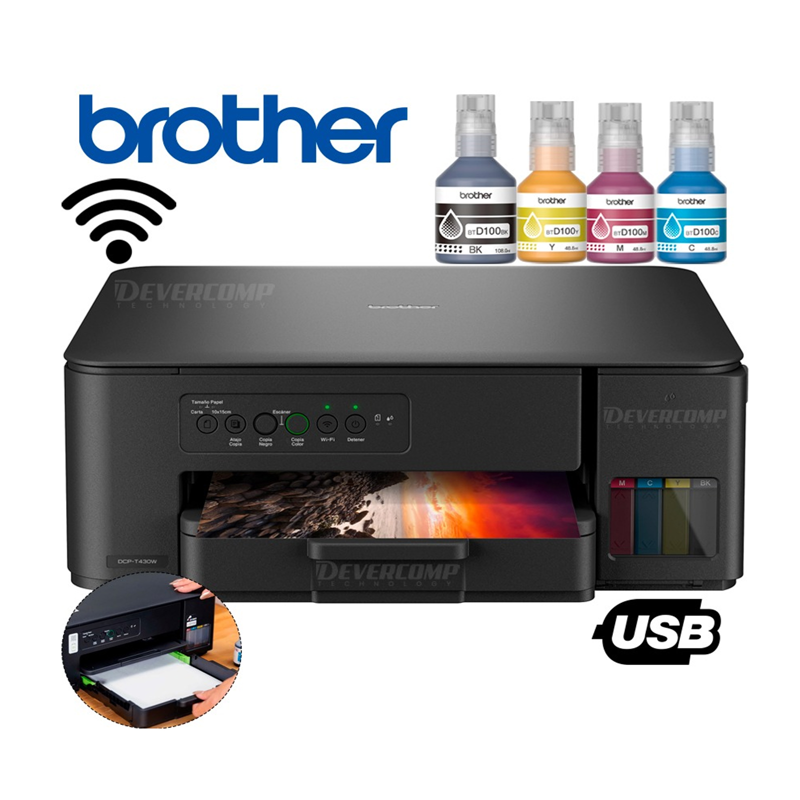 IMPRESORA MULTIFUNCIONAL BROTHER DCP-T430W WIFI - 1