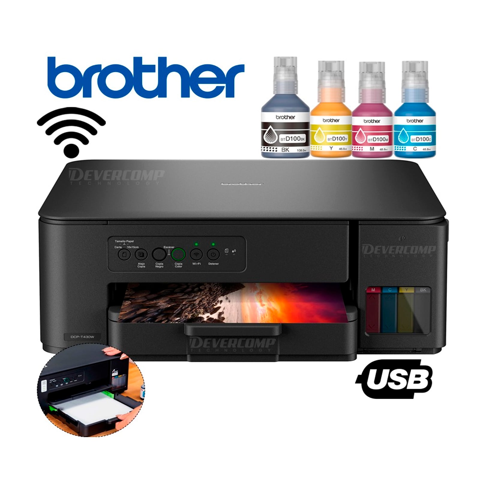 IMPRESORA MULTIFUNCIONAL BROTHER DCP-T430W WIFI - 4