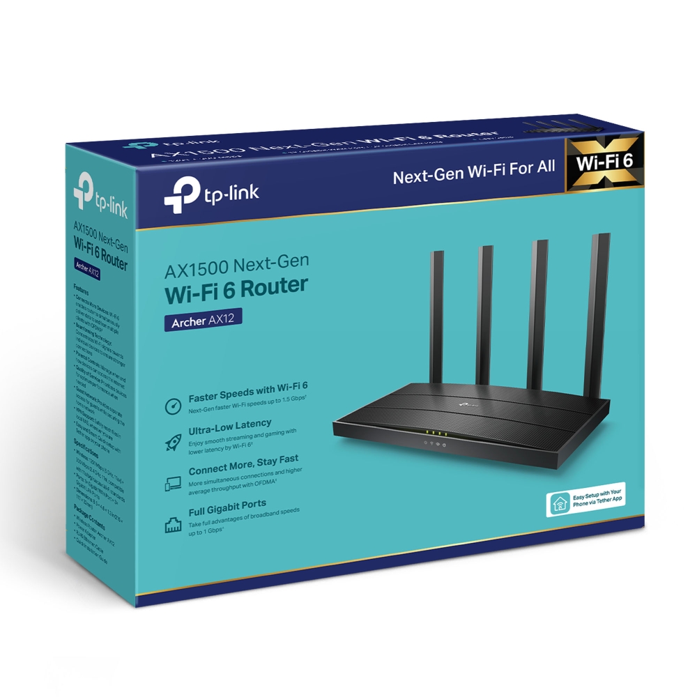 ROUTER TP-LINK ARCHER AX12 AX1500 WIFI 6 DOBLE BANDA - 5