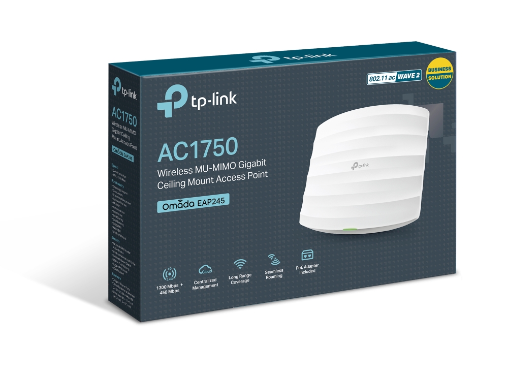 TP-LINK OMADA EAP245 ACCESS POINT WIFI AC1750 GIGABIT POE MU-MIMO - 1