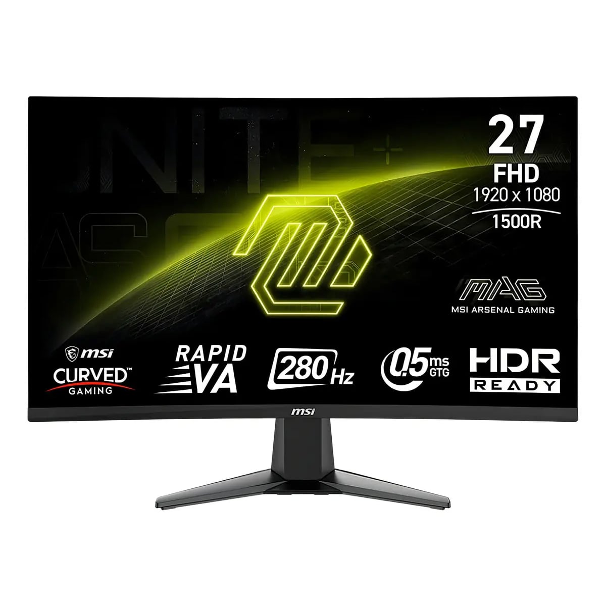 MONITOR MSI MAG 276CXF 27 PULGADAS CURVO FULL HD RAPID VA 280HZ 0.5MS GAMING NEGRO - 1