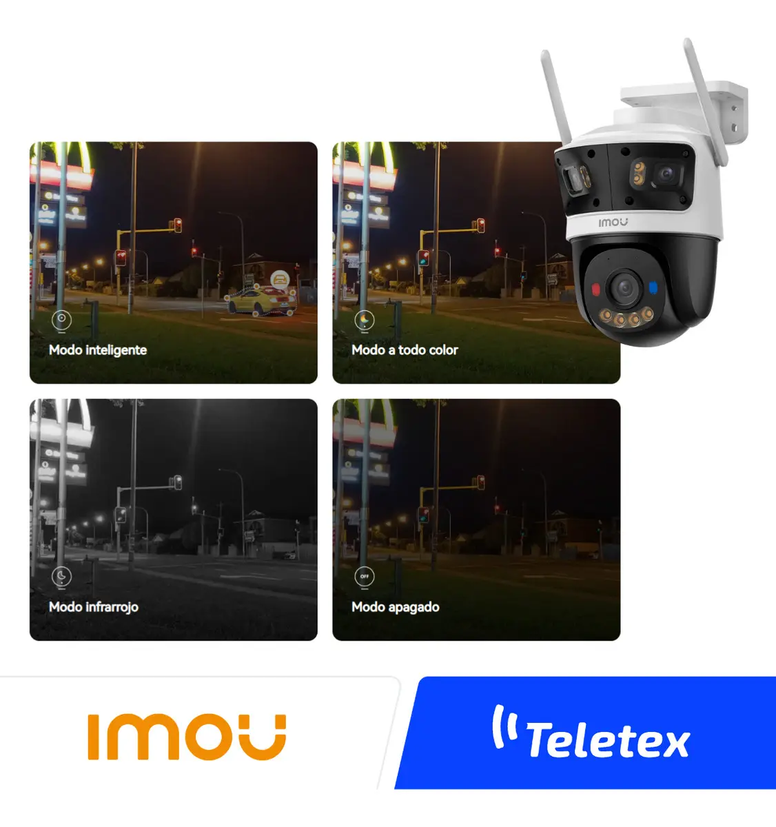 CÁMARA IMOU CRUISER TRIPLE 11MP IPC-S7UN-11M0WED TRIPLE LENTE WIFI 6 - 2