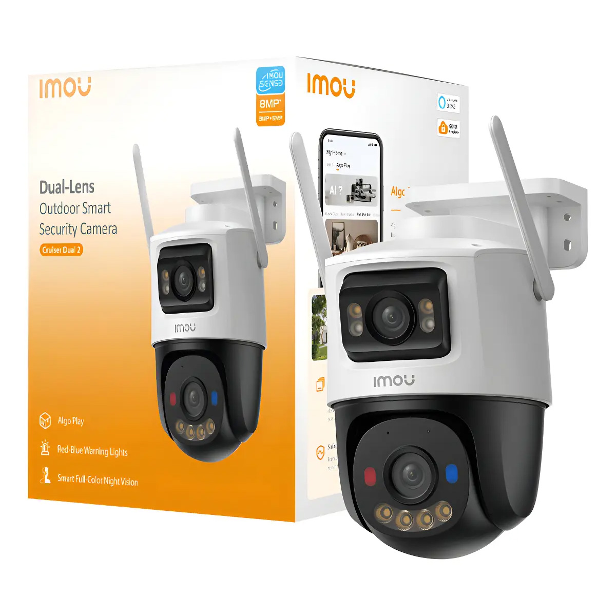 CÁMARA IMOU CRUISER DUAL 2 IPC-S7XEN-10M0WED 10MP DOBLE LENTE WIFI 6 EXTERIOR - 2