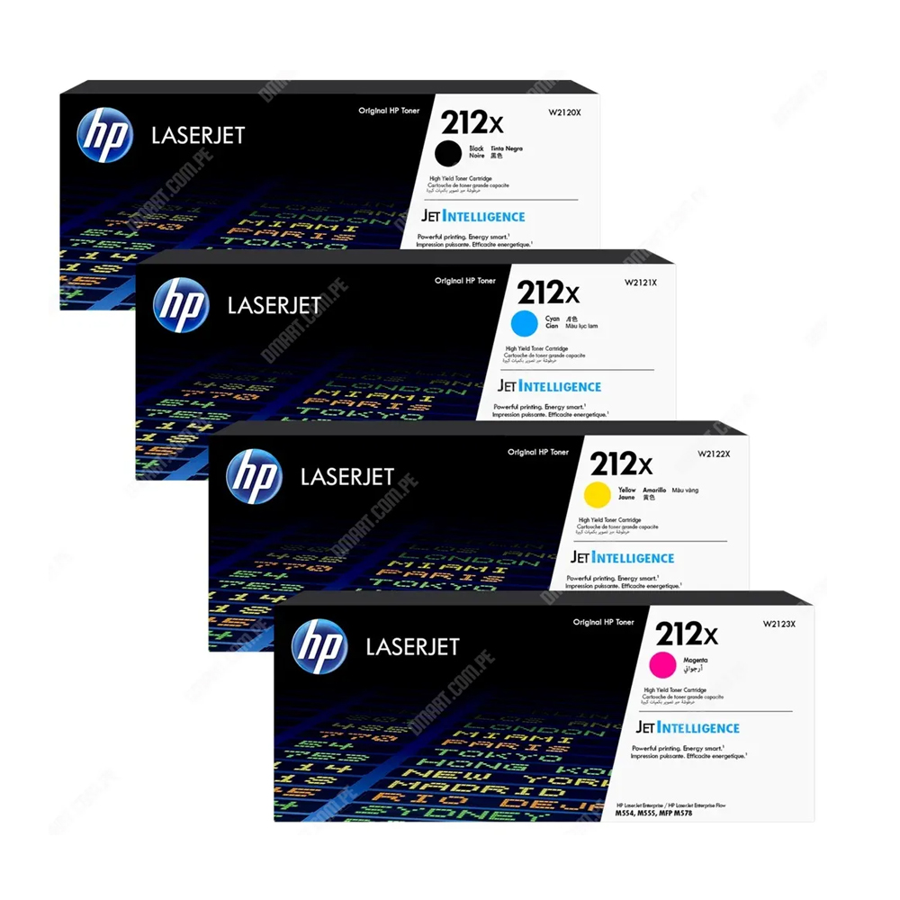 KIT DE TONER HP 212X CMYK PACK 4 COLORES LASERJET M554/M555/M578 - 1