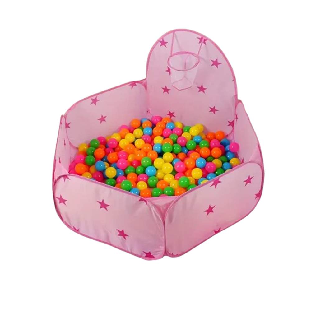 PISCINA DE PELOTAS CON ARO PARA BEBES Y NIÑOS ROSADO - 1