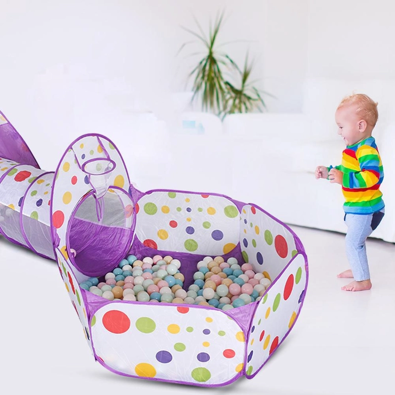 CIRCUITO ESTIMULACIÓN 4 EN 1 PISCINAS DE PELOTAS CON TÚNEL COLOR MORADO - 2