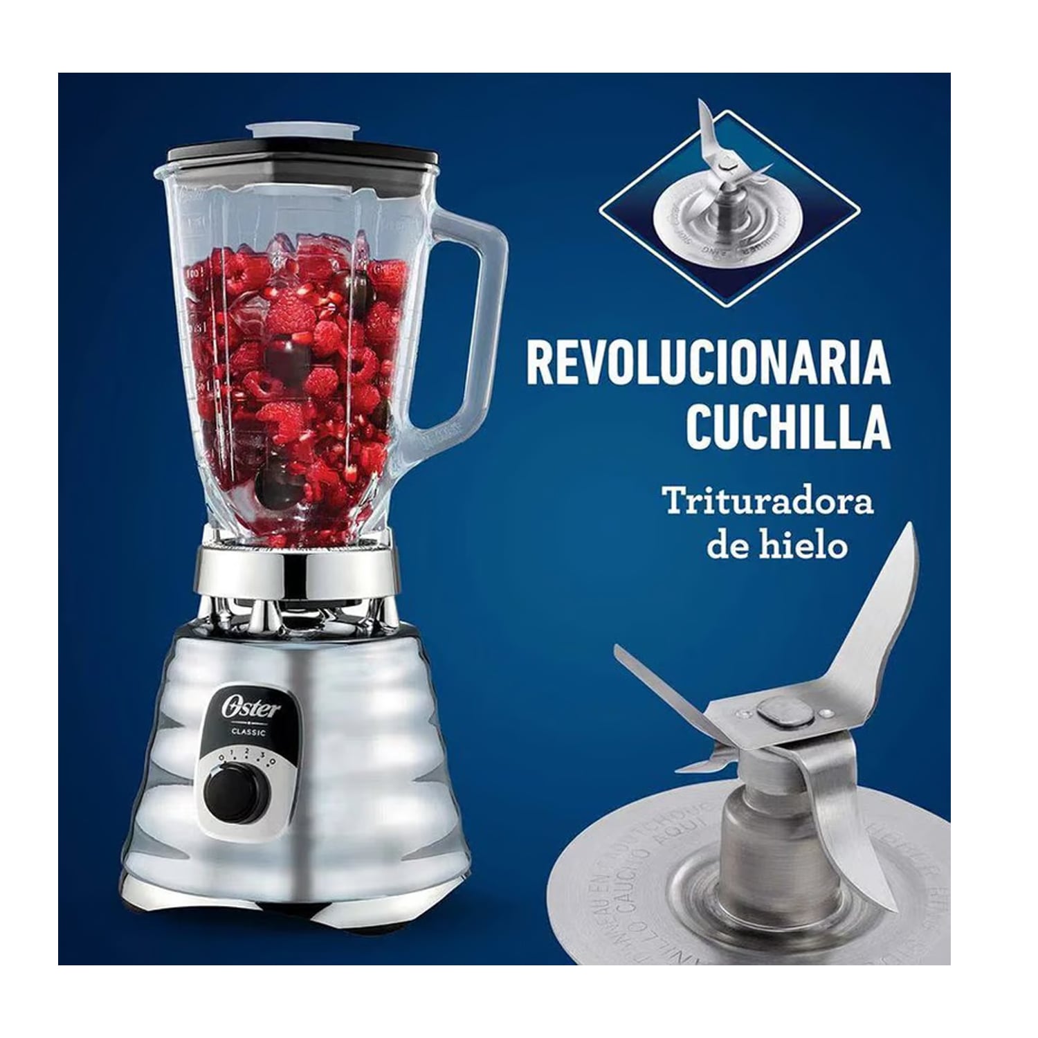 LICUADORA OSTER BLST4655 CLASICA CROMADA CON PERILLA ERGONOMICA - 4