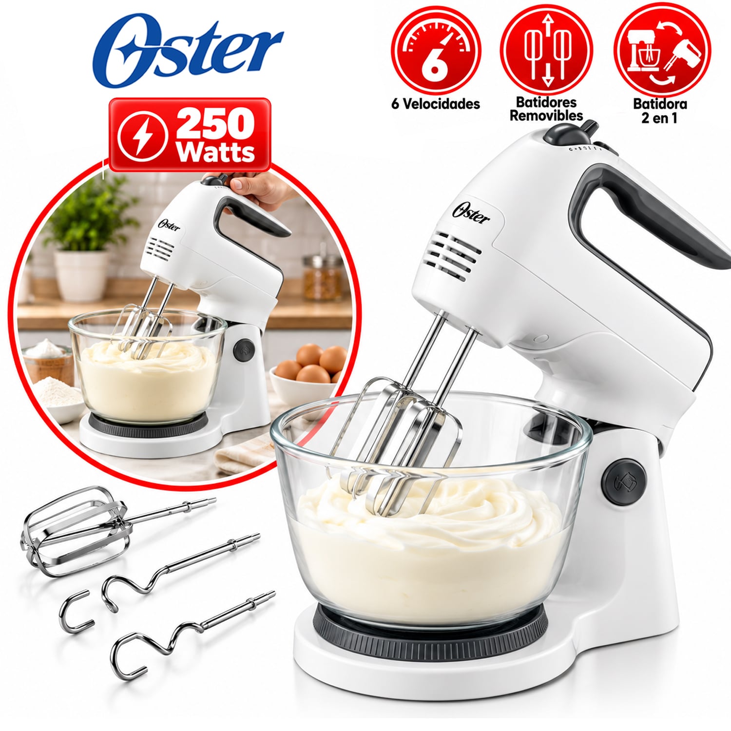BATIDORA OSTER FPSTHS3611 DE MANO Y PEDESTAL - 1