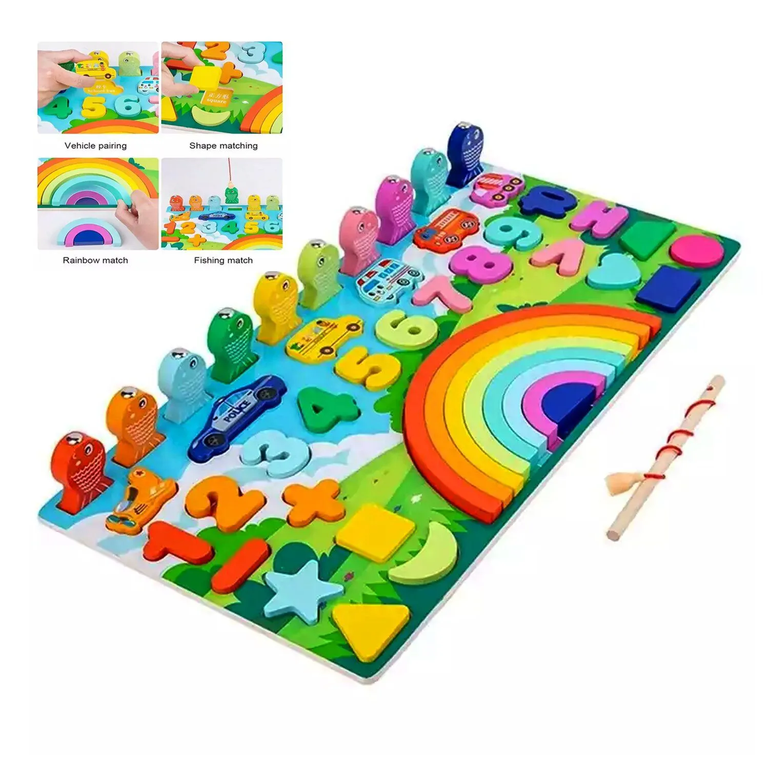 JUEGO DIDÁCTICO PESCA LOGARÍTMICA ARCOÍRIS QQ-5017 - 1