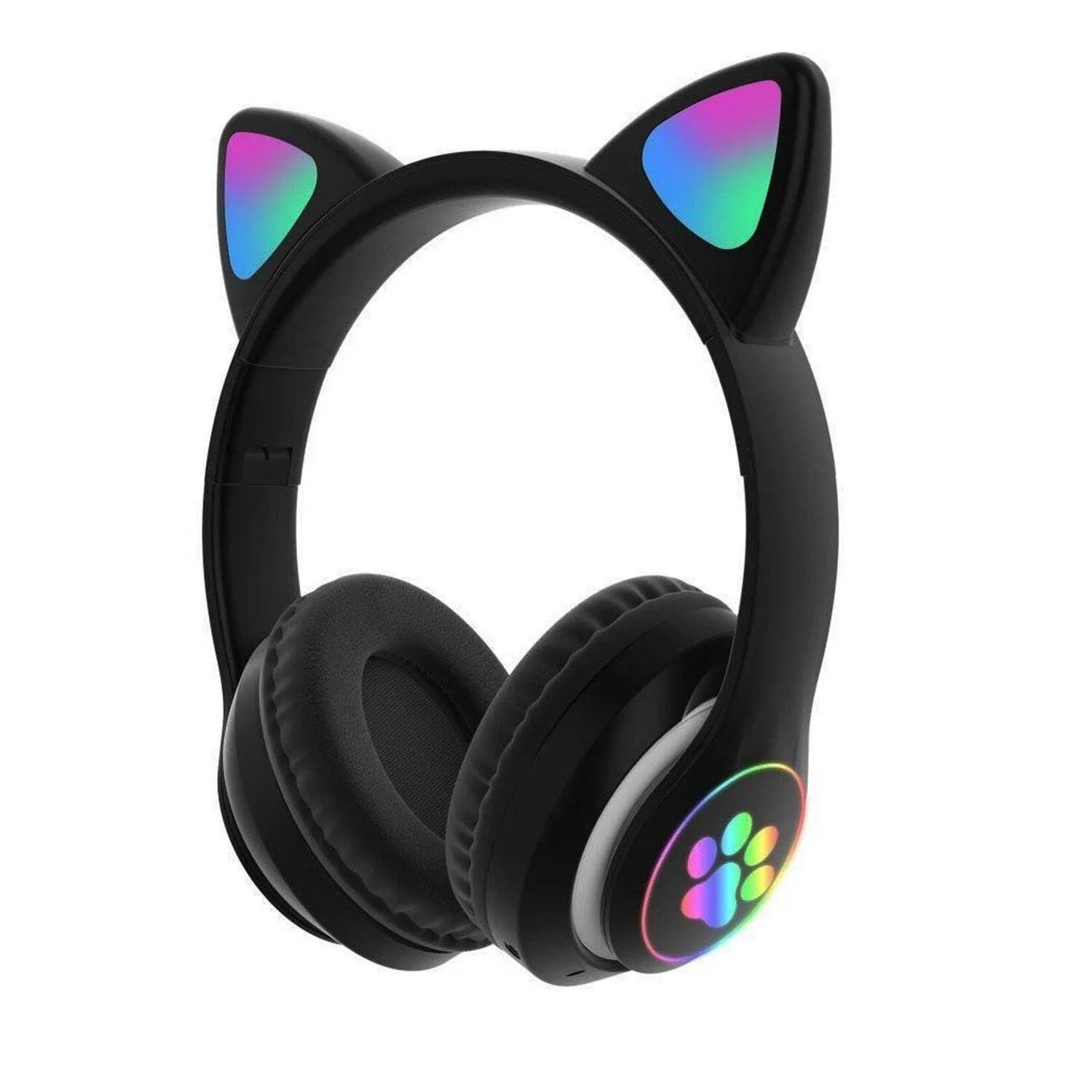 AUDÍFONOS ON-EAR STN-28 BLUETOOTH GATO CON LUZ LED NEGRO - 3