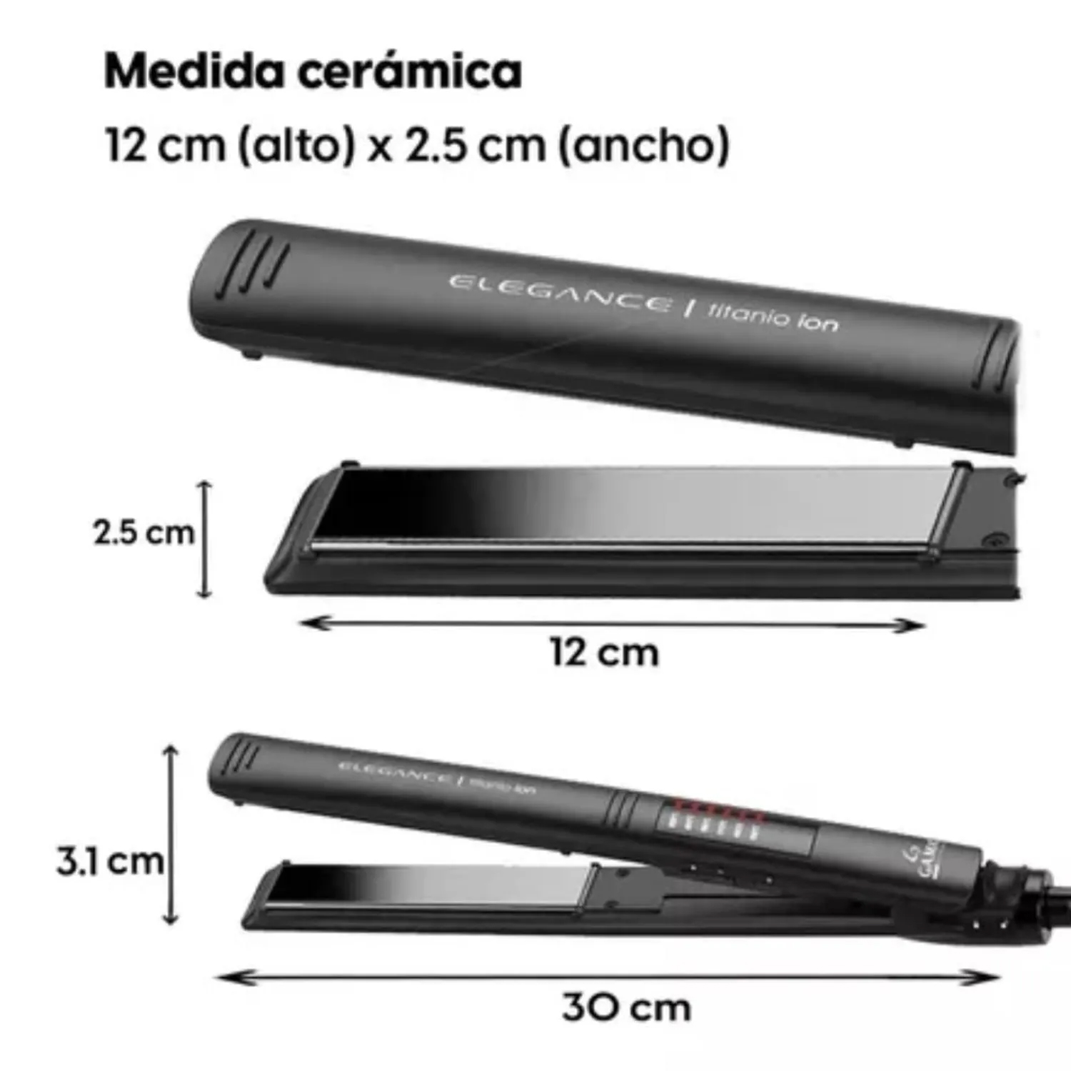 PLANCHA ALISADORA GAMA BECHS0000001467 1467 ELEGANCE LED TITANIO - 5