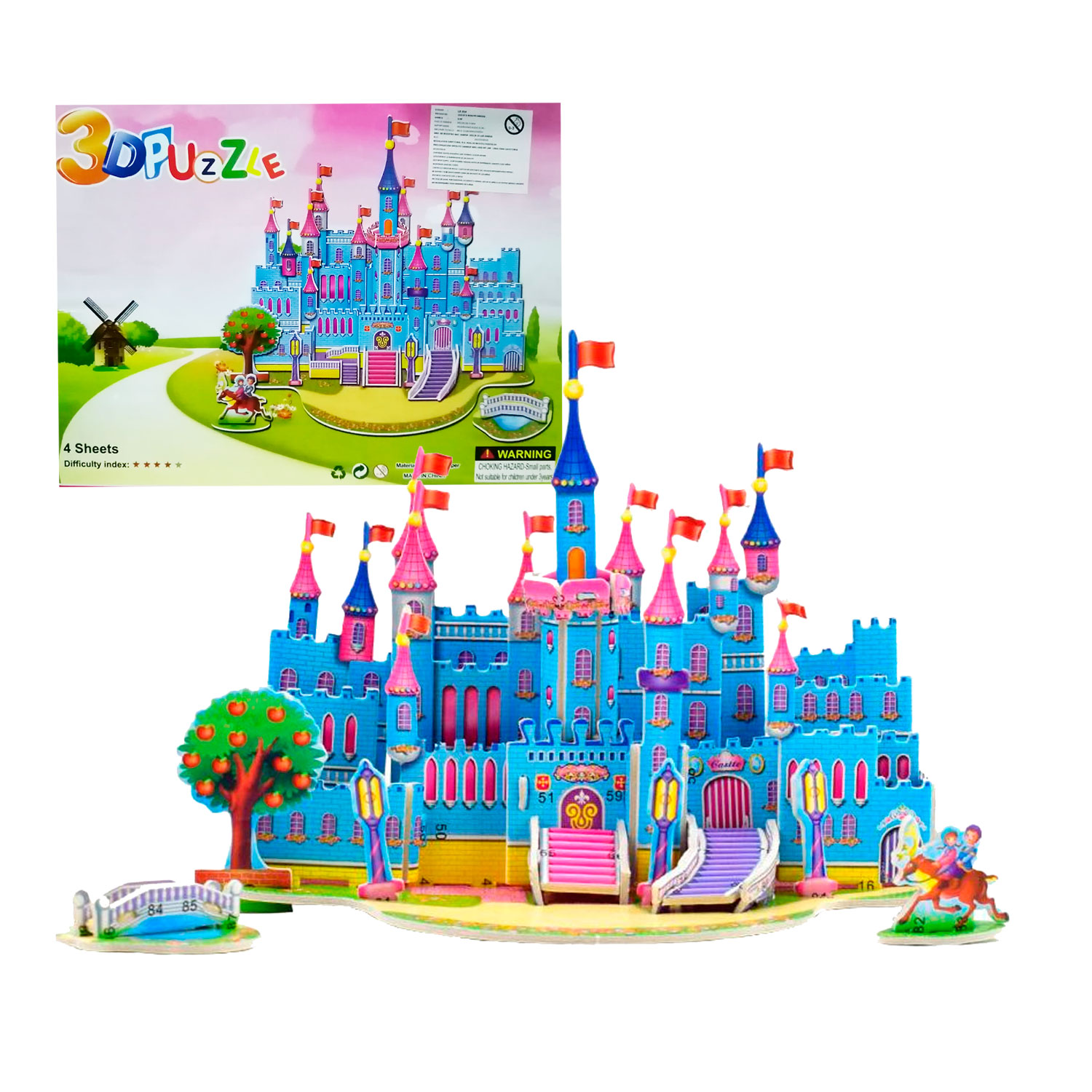 ROMPECABEZA 3D DE CARTÓN CASTILLO FANTASTICOS X1 ALEATORIO - 3