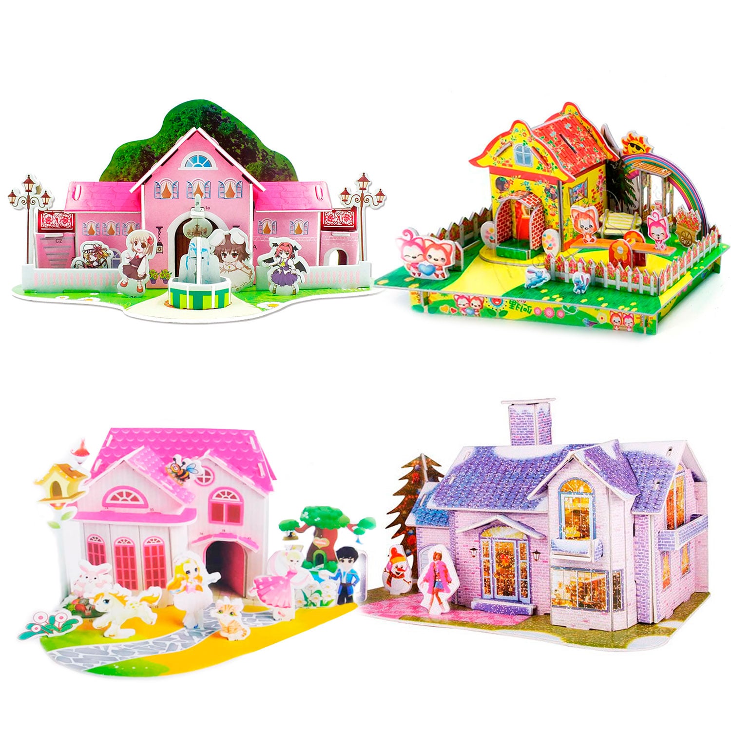 ROMPECABEZAS 3D DE CARTON CASAS MODELOS ALEATORIOS X1 - 1