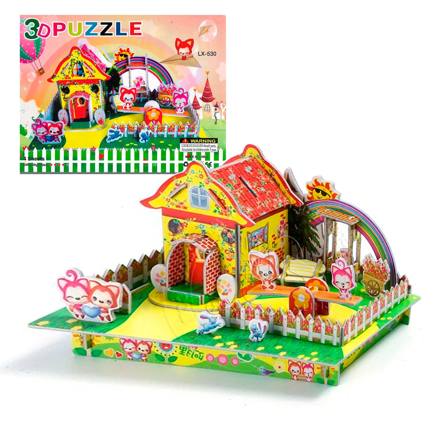 ROMPECABEZAS 3D DE CARTON CASAS MODELOS ALEATORIOS X1 - 4