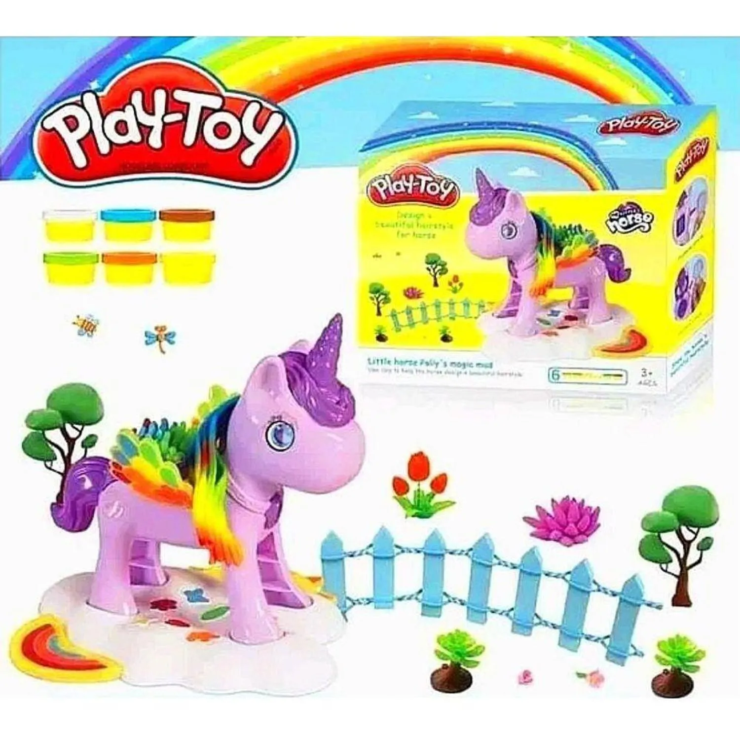 JUEGO DIDÁCTICO SET DE UNICORNIO DE PLASTILINA MOLDEABLE - 1