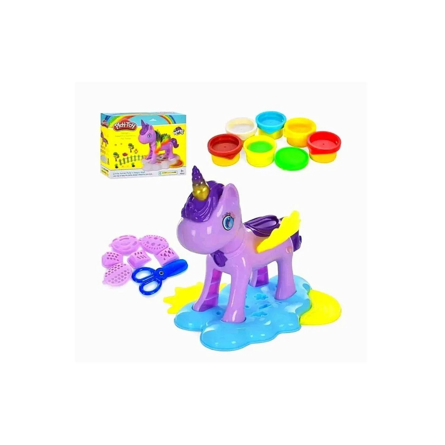 JUEGO DIDÁCTICO SET DE UNICORNIO DE PLASTILINA MOLDEABLE - 2