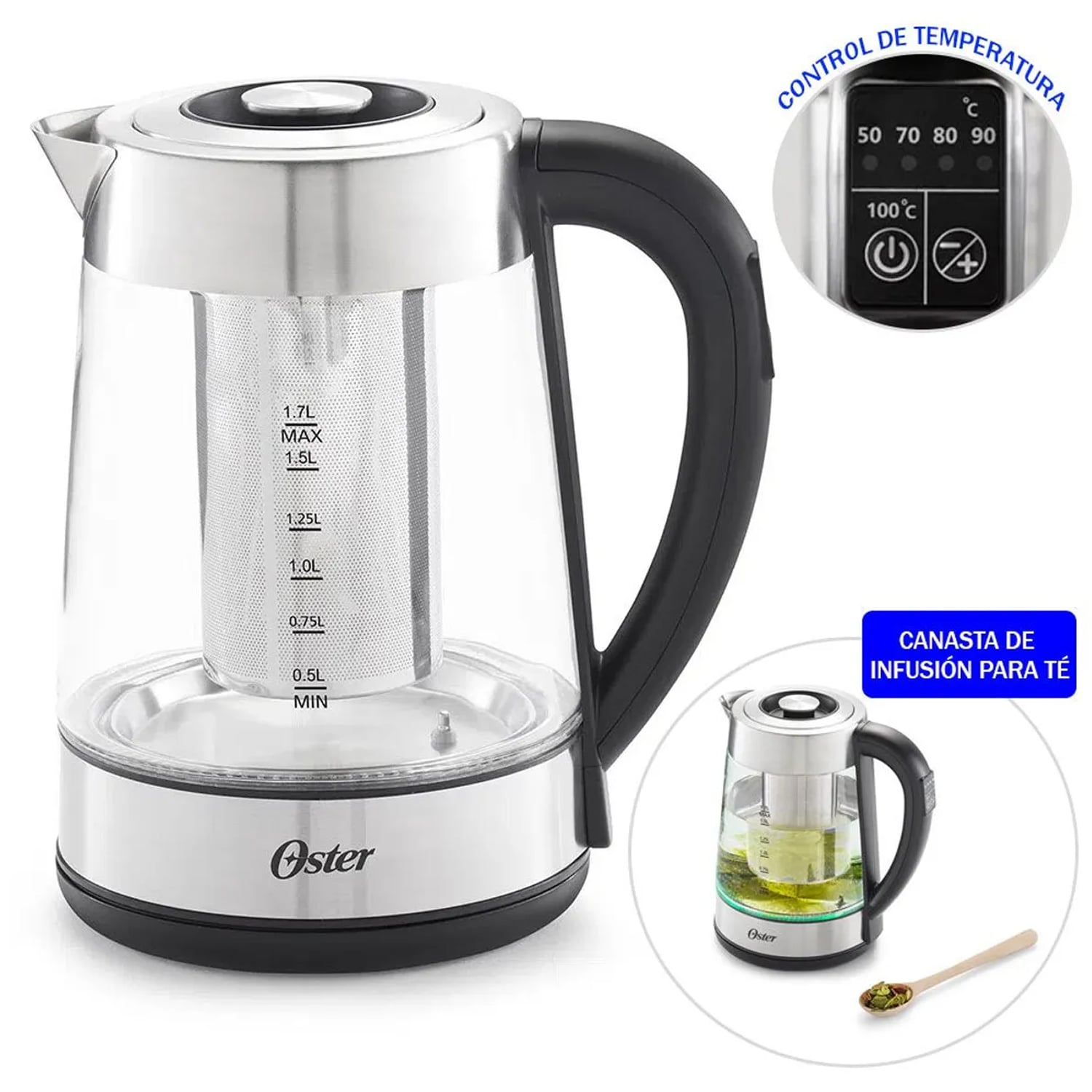 HERVIDOR ELÉCTRICO OSTER BVSTKT8990 1 7L VIDRIO - 1