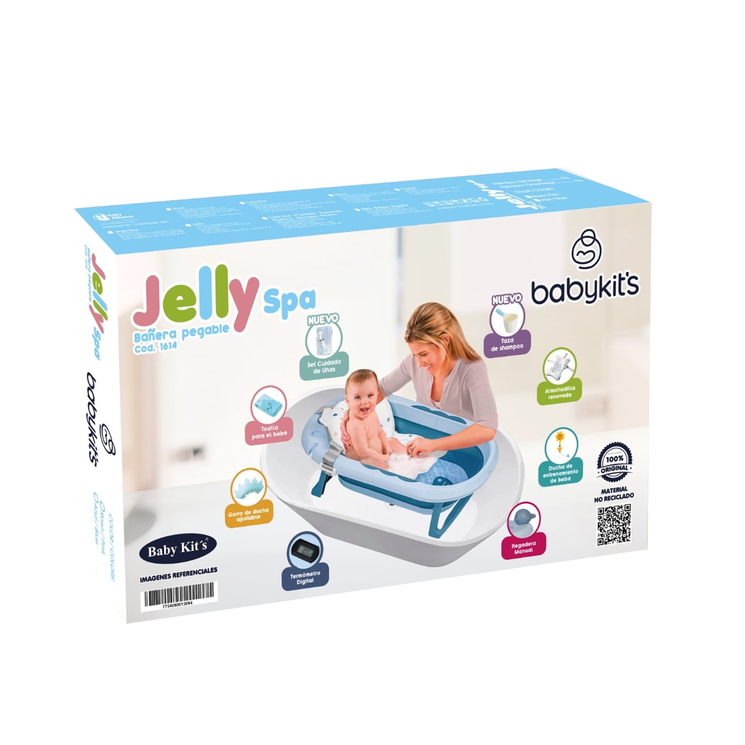CUNA CORRAL EBABY HAPPY DREAM CELESTE-COLCHÓN Y BAÑERA - 7