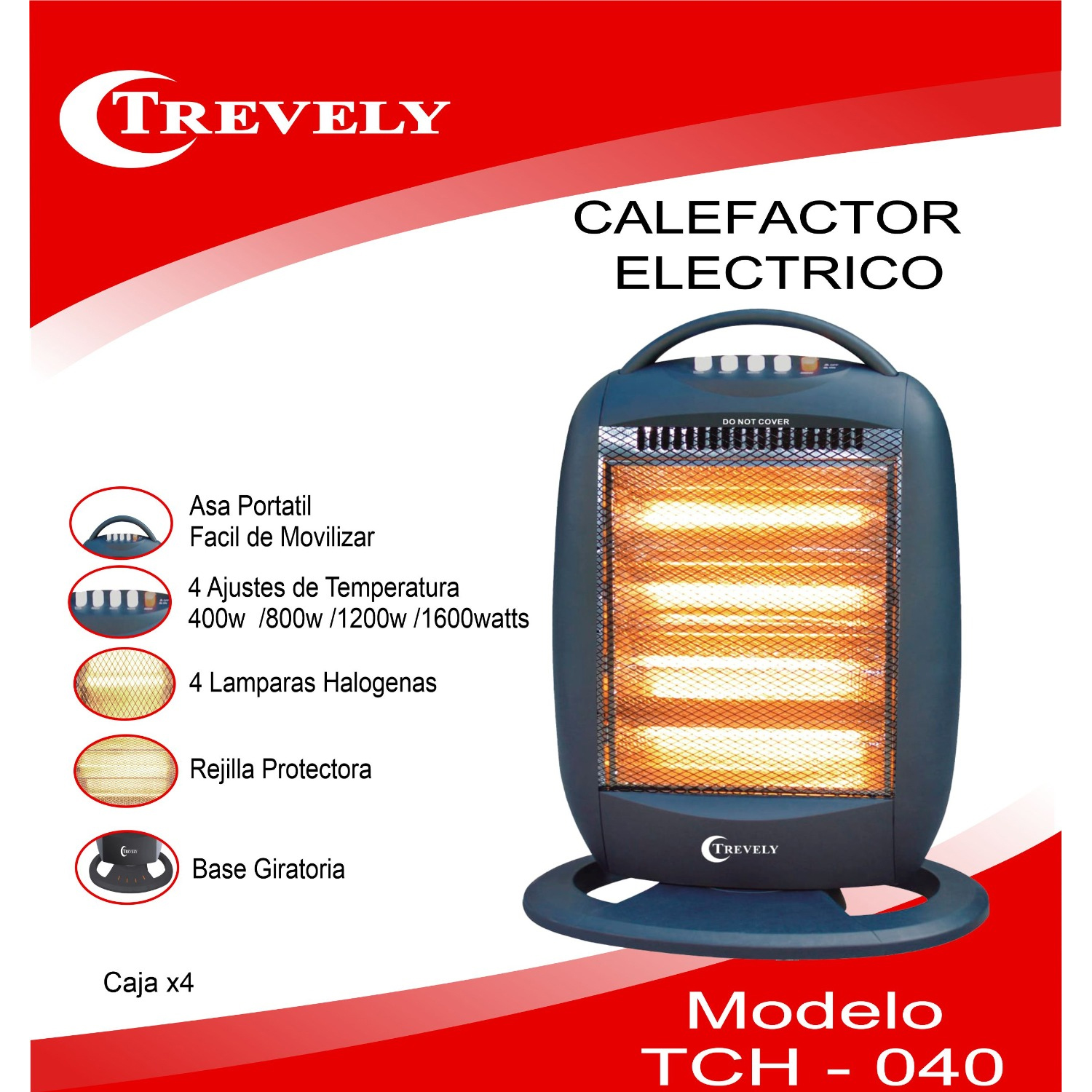 CALEFACTOR TREVELY ELÉCTRICO 1600W TCH-040 - 4