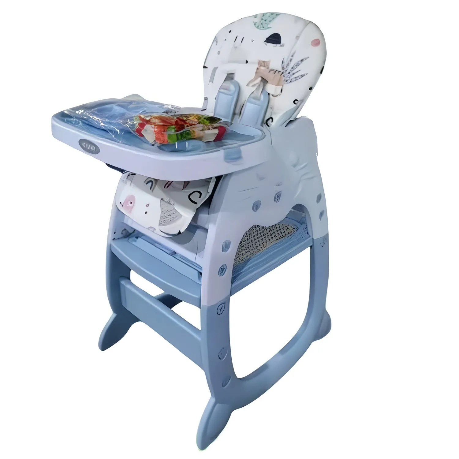 SILLA CARPETA HI BABY GATO 3 EN 1 AZUL CON PLATO Y LEGO - 3
